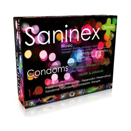 SANINEX PRESERVATIVOS MUSIC PUNTEADO 144 UDS - 001