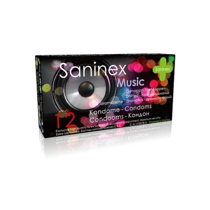 SANINEX PRESERVATIVOS MUSIC PUNTEADOS 12UDS - 001