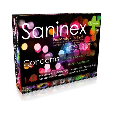 SANINEX PRESERVATIVOS PUNTEADO - DOTTED 144 UDS - 001