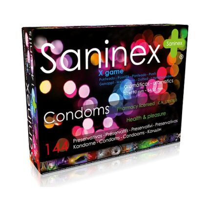 SANINEX PRESERVATIVOS X GAME PUNTEADO 144 UDS - 001