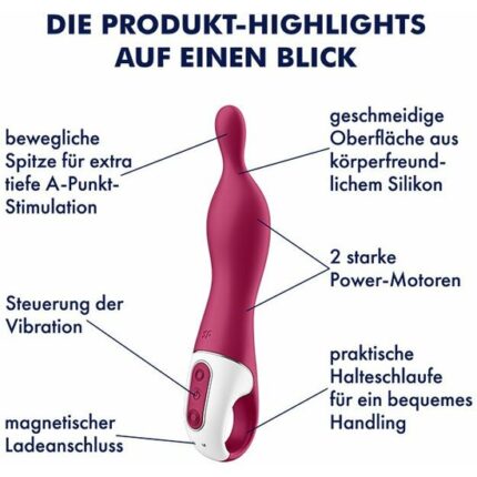 SATISFYER A-MAZING 1 VIBRADOR PUNTO A - GRANATE - 002
