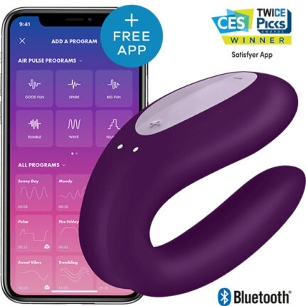 SATISFYER DOUBLE JOY CON APP MORADO - 001