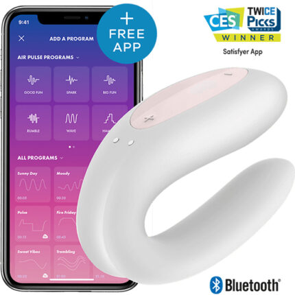 SATISFYER DOUBLE JOY CON APP ORO BLANCO/ROSA - 001