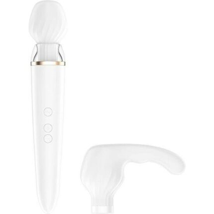 SATISFYER DOUBLE WAND-ER WAND VIBRADOR CON APP - BLANCO - 002