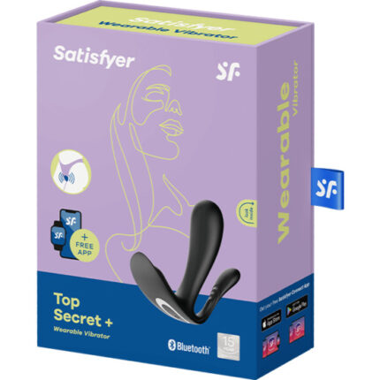 SATISFYER TOP SECRET + VIBRADOR PUNTO P CON APP - NEGRO - 002