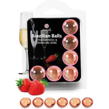 SECRET PLAY SET 6 BRAZILIAN BALLS AROMA FRESAS CAVA - 001