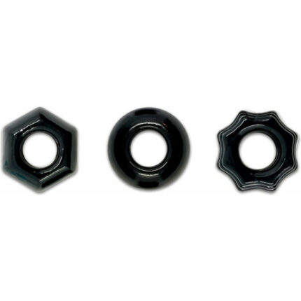 SET ANILLO PENE SILICONA - RENEGADE CHUBBIES - NEGRO - 001