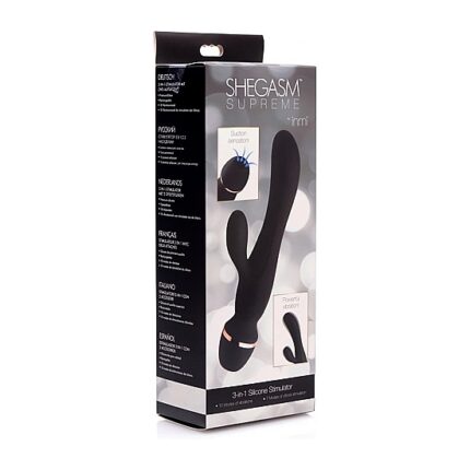 SHEGASM SUPREME 3 EN 1 VIBRADOR RAMPANTE CON SUCCIONADOR - NEGRO - 002