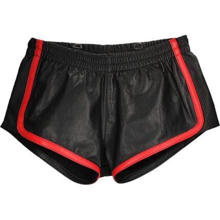 SHORTS CUERO VERSÁTIL - NEGRO/ROJO - 002
