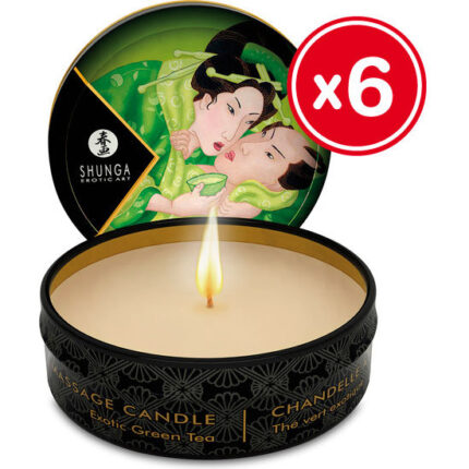 SHUNGA VELA DE MASAJE TE VERDE 6 X 30 ML - 001