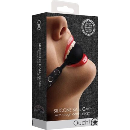 SILICONE BALL GAG - MORDAZA CON CORREA - NEGRO - 002