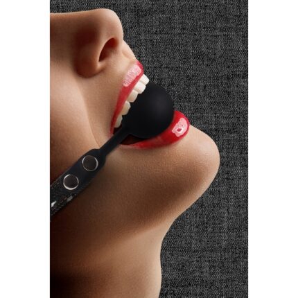 SILICONE BALL GAG - MORDAZA CON CORREA - NEGRO - 001