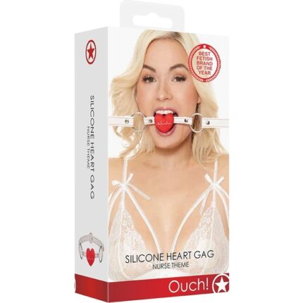 SILICONE HEART GAG - NURSE THEME - BLANCO - 002