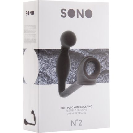 SONO N. 2 PLUG ANAL CON ANILLO PARA EL PENE NEGRO - 002