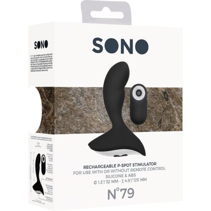 SONO NO. 78 - ESTIMULADOR ANAL PUNTO P RECARGABLE - NEGRO - 002