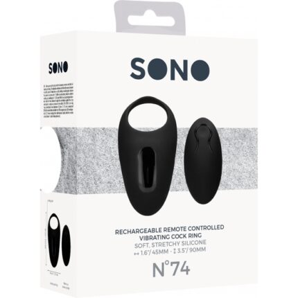SONO NO.74 ANILLO VIBRADOR CON CONTROL REMOTO - NEGRO - 002