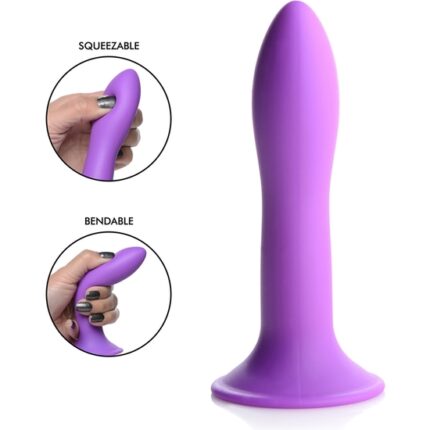 SQUEEZABLE SLENDER DILDO SILICONA - MORADO - 001