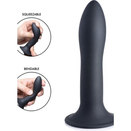 SQUEEZABLE SLENDER DILDO SILICONA - NEGRO - 001