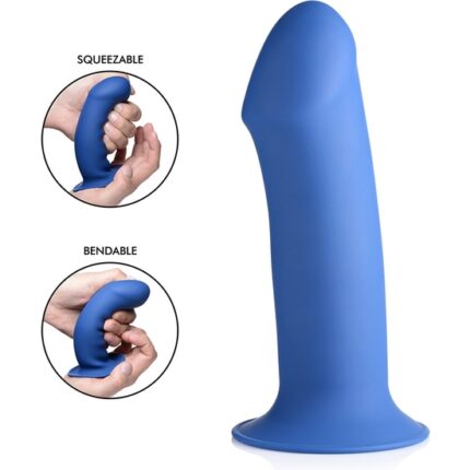 SQUEEZABLE THICK DILDO DE SILICONA - AZUL - 001