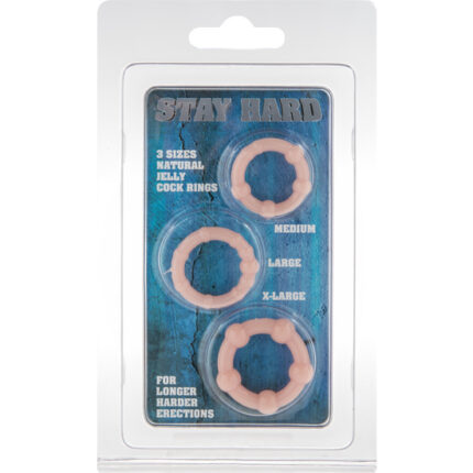 STAY HARD - JUEGO TRES ANILLOS PENE COLOR CARNE - 002