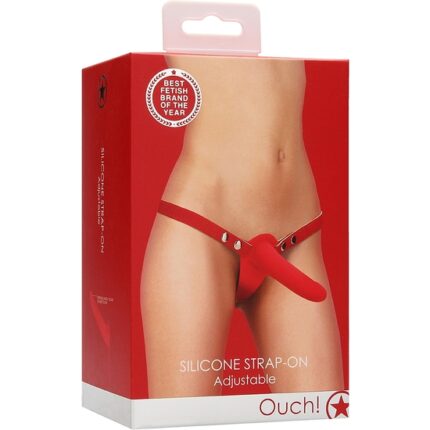 STRAP-ON - CORREA DE SILICONA - AJUSTABLE - ROJO - 002