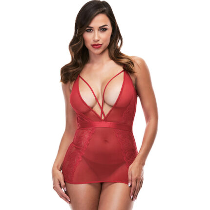 STRAPPY MINI DRESS WITH DEEP V - VESTIDO V - 001