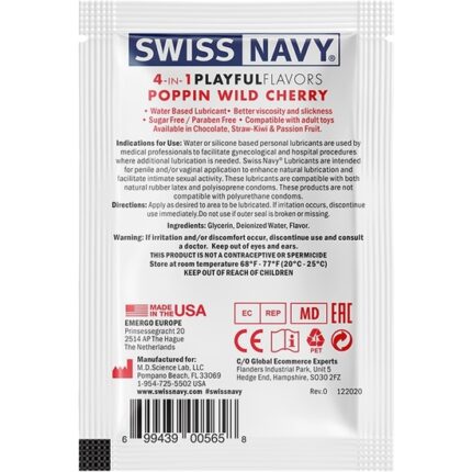 SWISS NAVY 4 IN 1 POPPIN WILD CHERRY 5 ML - 002