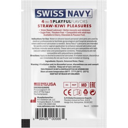 SWISS NAVY 4 IN 1 STRAWBERRY-KIWI PLEASURES - 5ML - 002