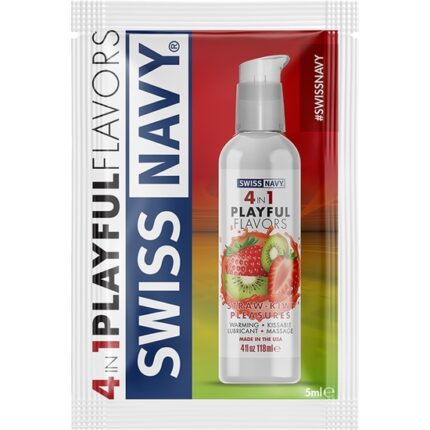 SWISS NAVY 4 IN 1 STRAWBERRY-KIWI PLEASURES - 5ML - 001