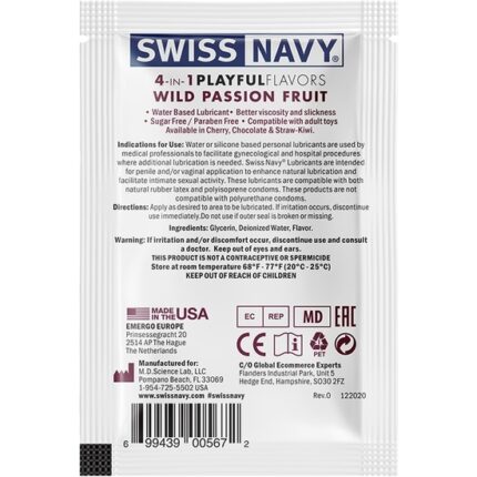 SWISS NAVY 4 IN 1 WILD PASSION FRUIT 5 ML - 002