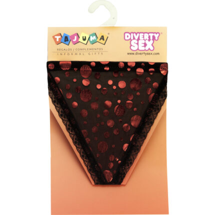 TANGA CHICA RASO LUNARES ROJO - 001