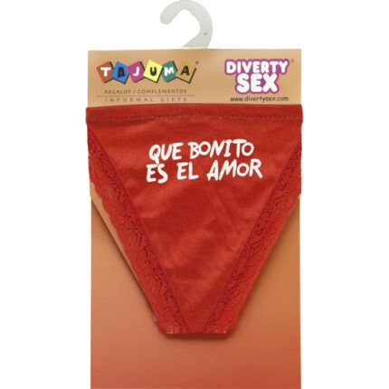 TANGA ROJO CHICA QUE BONITO ES EL AMOR - 001