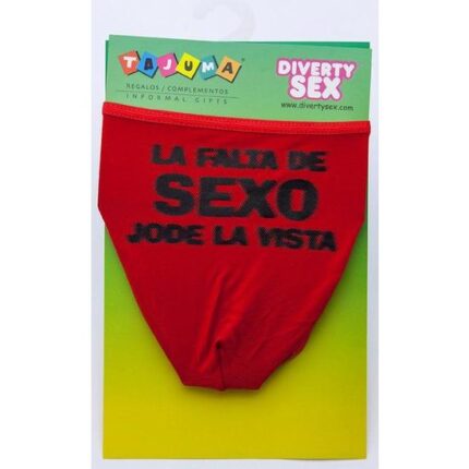 TANGA ROJO CHICO LA FALTA DE SEXO JODE LA VISTA - 001