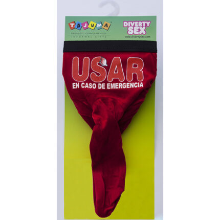 TANGA ROJO TERCIOPELO TROMPA MUSICAL USAR EN CASO DE EMERGENCIA - 001