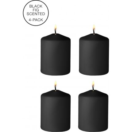 TEASE CANDLES - DISOBEDIENT SMELL - 4 PIECES - NEGRO - 001