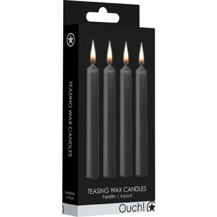 TEASING WAX CANDLES - PARAFINA - 4-PACK - NEGRO - 002