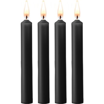 TEASING WAX CANDLES - PARAFINA - 4-PACK - NEGRO - 001