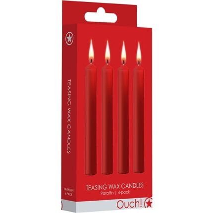 TEASING WAX CANDLES - PARAFINA - 4-PACK - ROJO - 002