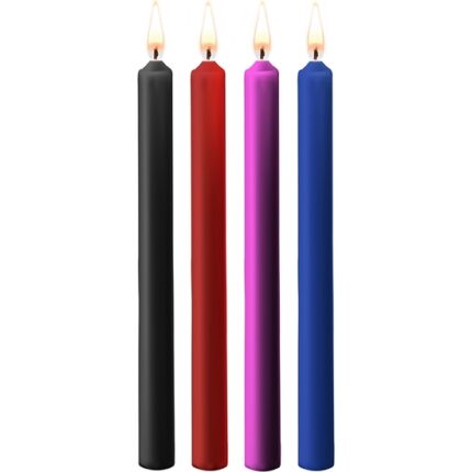 TEASING WAX VELAS LARGAS- PARAFINA- 4-PACK - COLORES SURTIDOS - 001