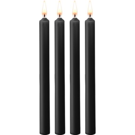 TEASING WAX VELAS LARGAS - PARAFINA - 4-PACK - NEGRO - 001