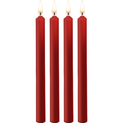 TEASING WAX VELAS LARGAS  - PARAFINA - 4-PACK - ROJO - 001