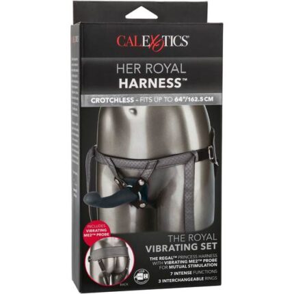 THE ROYAL VIBRATING SET - ARNÉS CON DILDO VIBRADOR GRIS - 002