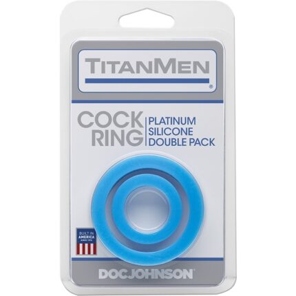 TITANMEN - ANILLOS SILICONA - PACK DOBLE - AZUL - 002