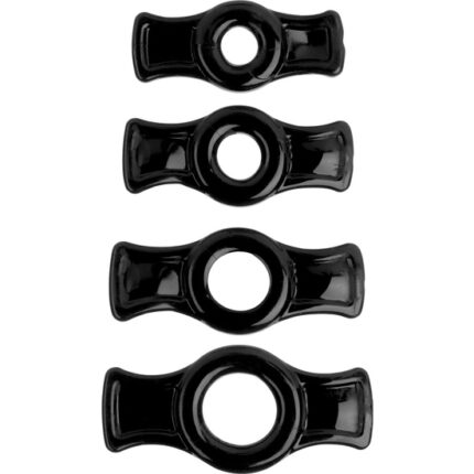 TITANMEN KIT DE ANILLOS PARA EL PENE NEGRO - 001