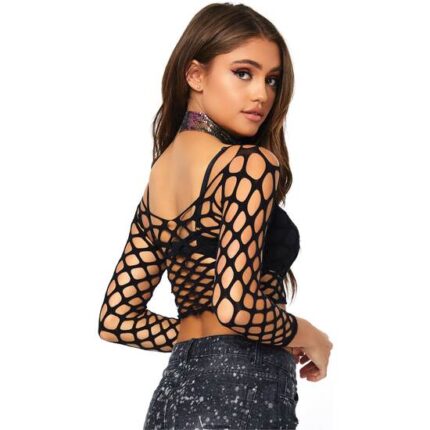 TOP DE RED DE MANGA LARGA - NEGRO - 002