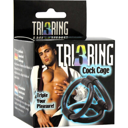 TRI RING COCK ARNÉS NEGRO - 002