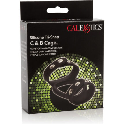 TRI-SNAP C&B CAGE - ARNÉS DE SILICONA NEGRO - 002