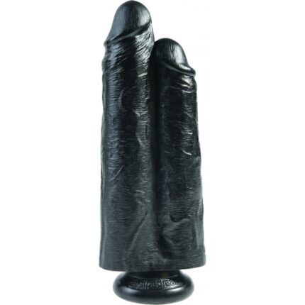 TWO COCKS ONE HOLE 25CM - NEGRO - 001