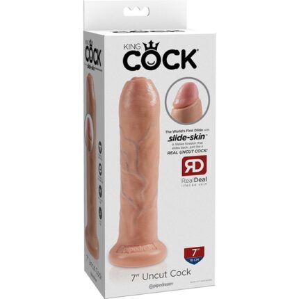 UNCUT 19CM - PENE REALISTA CON PREPUCIO MÓVIL - 002