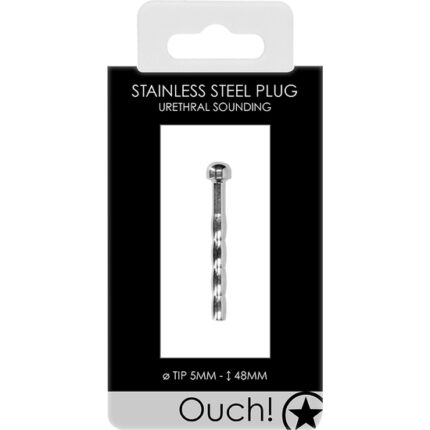 URETHRAL SOUNDING - METAL PLUG - 5MM - 002